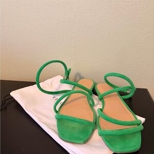 Veronica Beard Vibrant Green Strappy Sandals